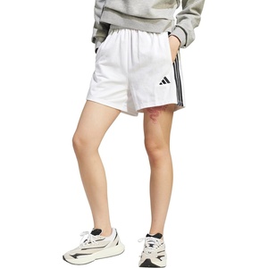 adidas Women’s Essentials 3-Stripes Cotton Shorts(White/Black)
