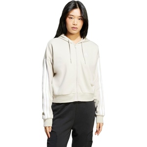 adidas Women’s Essentials 3-stripes French Terry Full-zip Hoodie(Wonder Alumina/White)