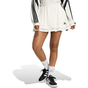 adidas Women’s House of Tiro Mesh Skirt, Off White/Black, Medium