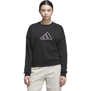 adidas Women’s Seasonal Essentials Pearls Graphic Sweatshirt(Black)
