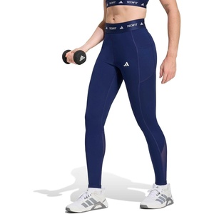 adidas Women’s Techfit Stash Pocket Full-Length Leggings(Dark Blue)