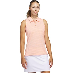 adidas Womens Ultimate365 Jacquard Sleeveless Polo(Dusky Orange)