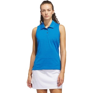 adidas Womens Ultimate365 Jacquard Sleeveless Polo(Lucid Ray Blue)