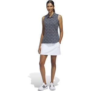 adidas Womens Ultimate365 Printed Ottoman Sleeveless Polo(Collegiate Navy)