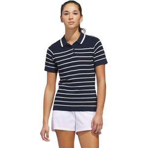 adidas Women’s Ultimate365+ Stripe Knit Polo(Collegiate Navy)