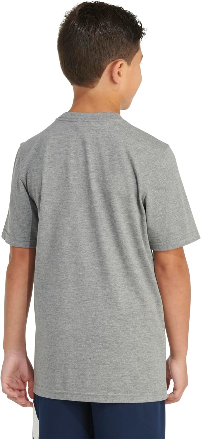 image:imageAdidas Boys Short Sleeve TShirt Sports Graphic Tee ShirtCharcoal Grey Soccer Ball