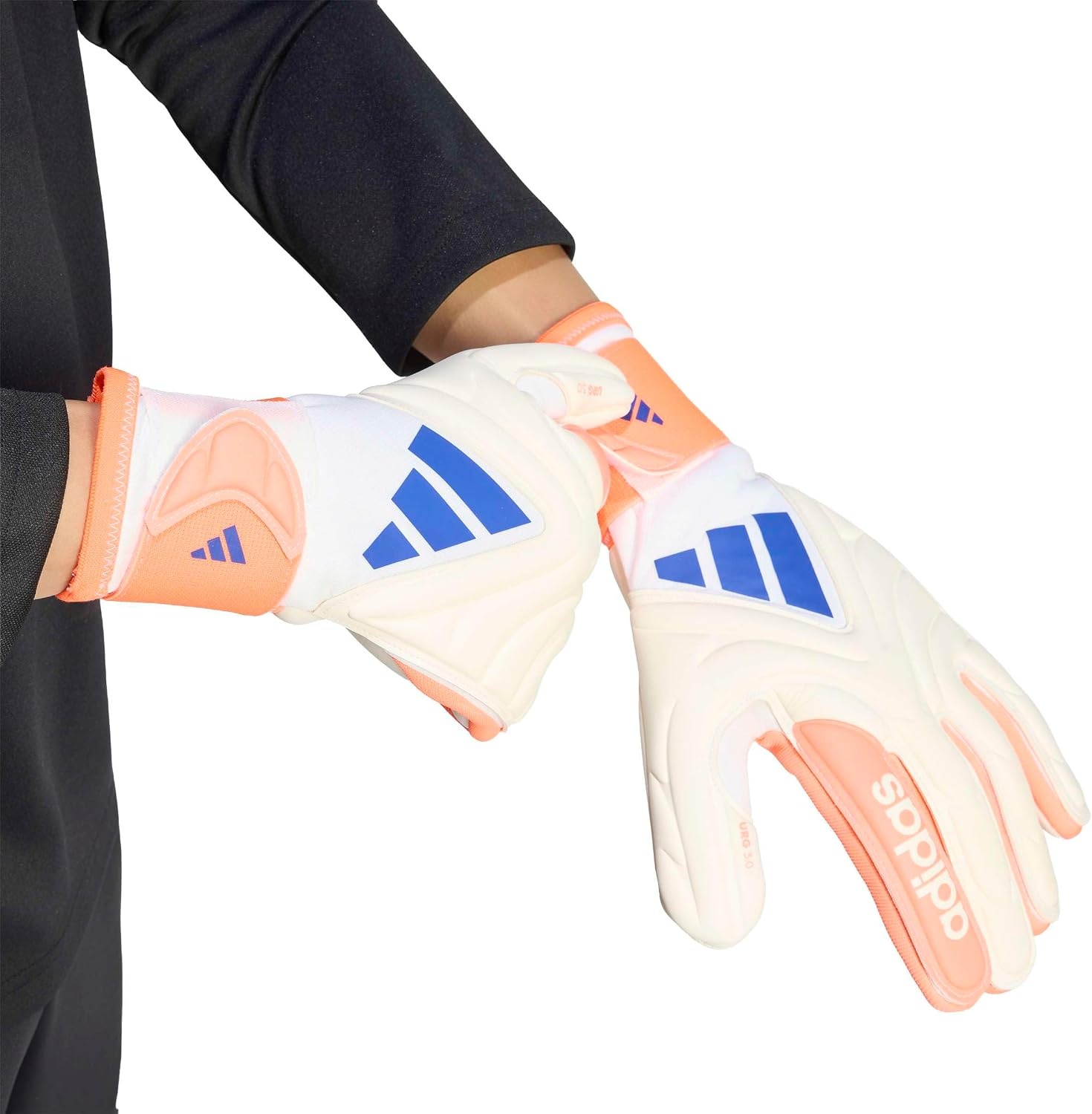 image:imageAdidas Copa League Goalie GlovesOff WhiteLucid BlueSignal CoralLeague