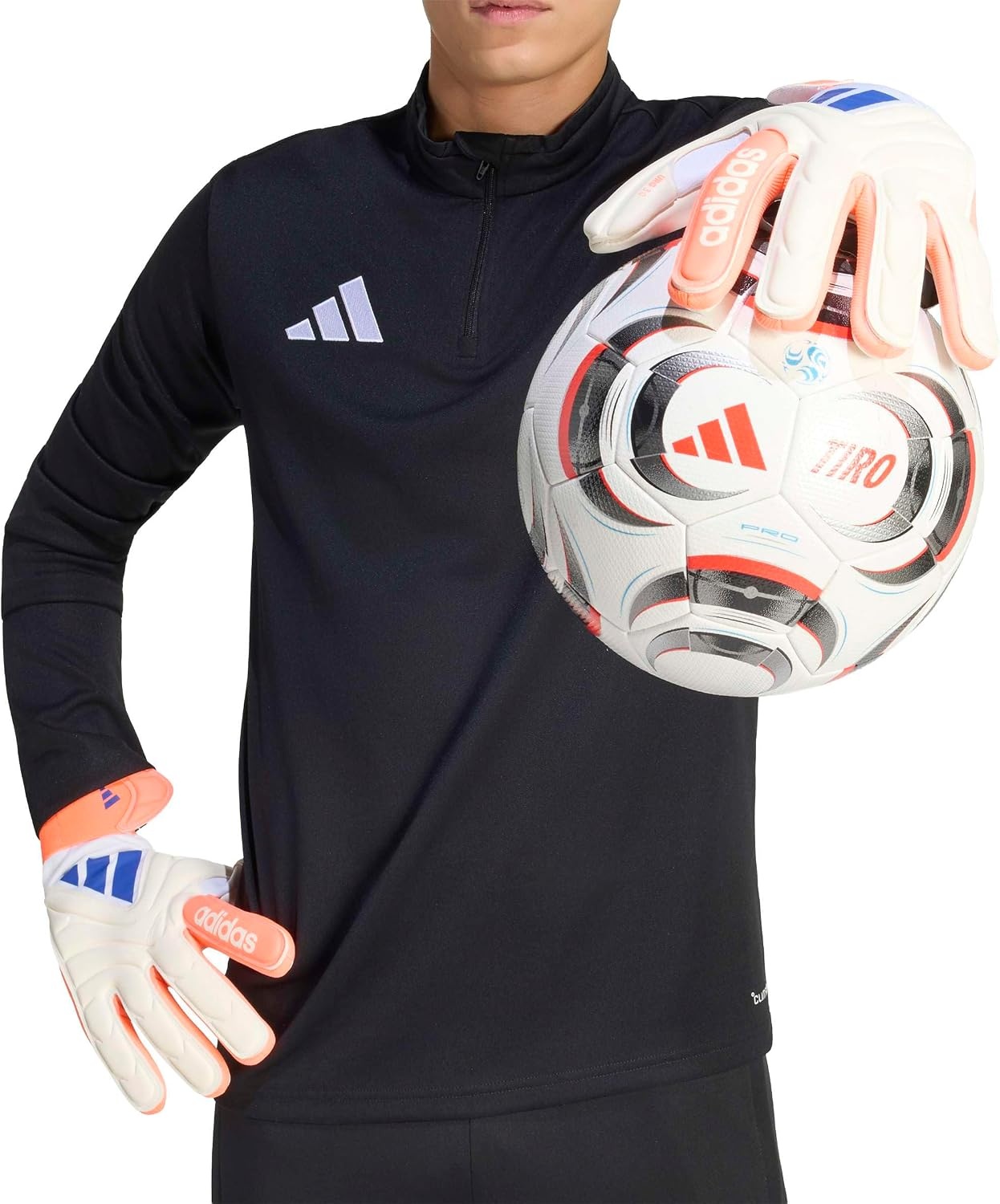 image:imageAdidas Copa League Goalie GlovesOff WhiteLucid BlueSignal CoralLeague