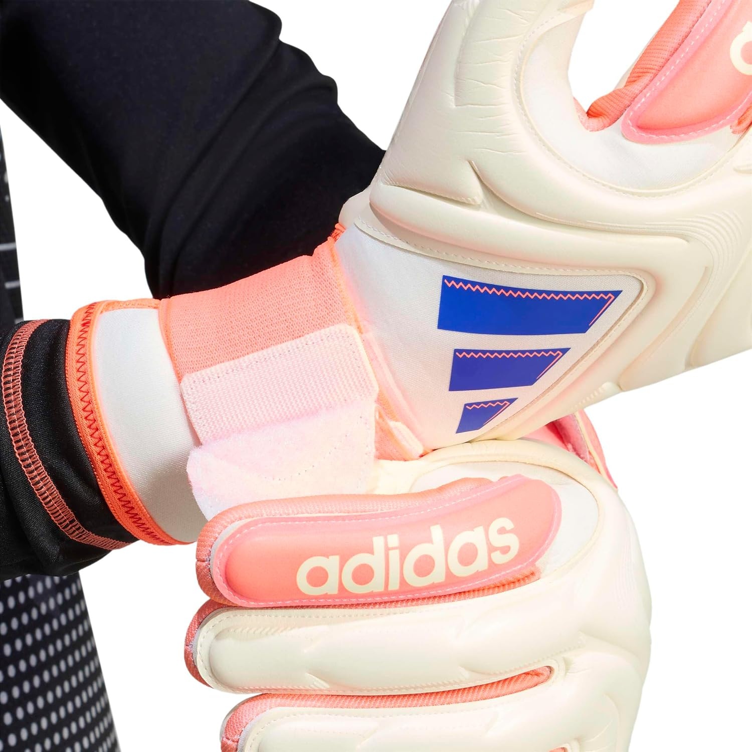 image:imageAdidas Copa League Goalie GlovesOff WhiteLucid BlueSignal CoralPro