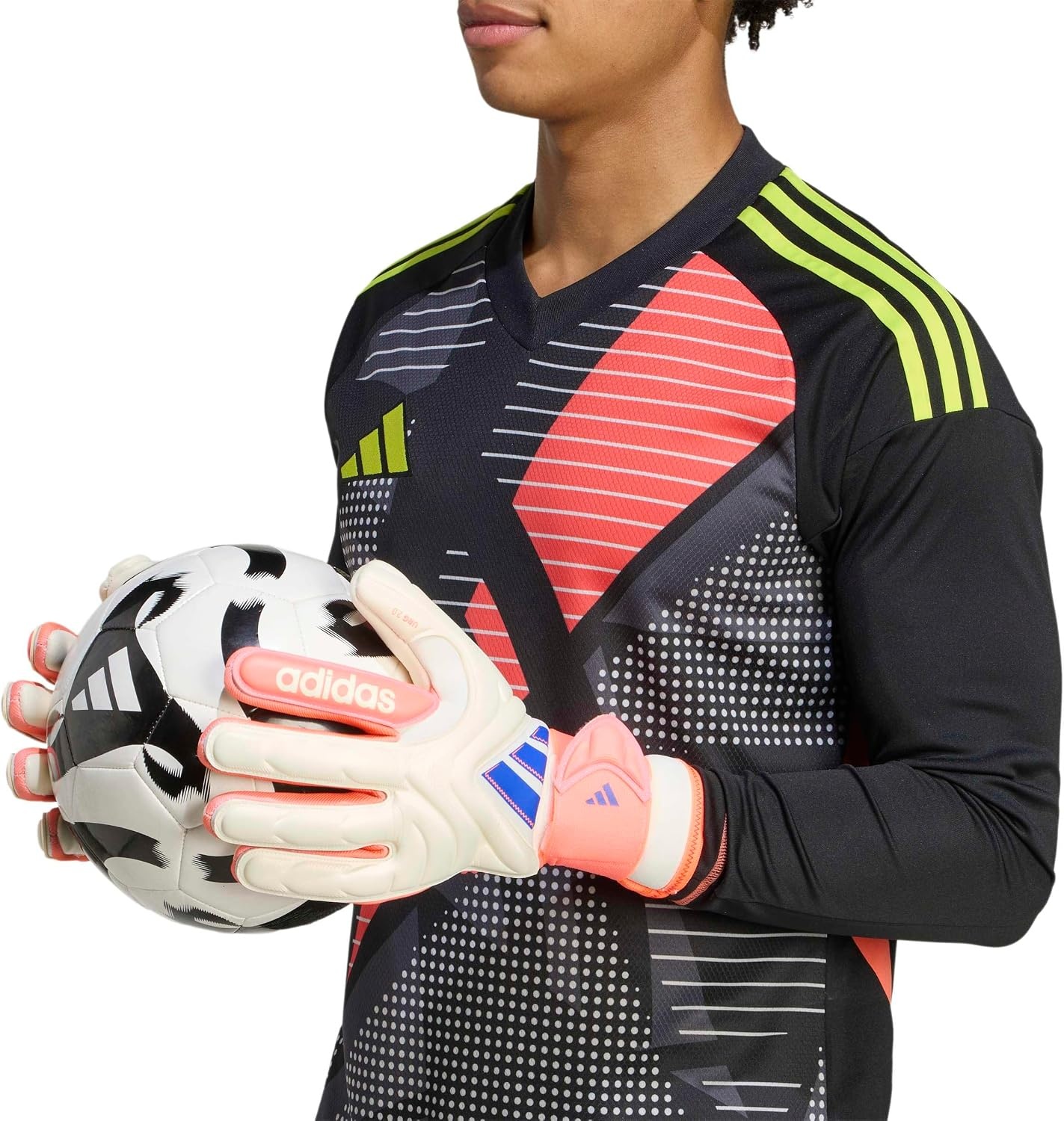image:imageAdidas Copa League Goalie GlovesOff WhiteLucid BlueSignal CoralPro