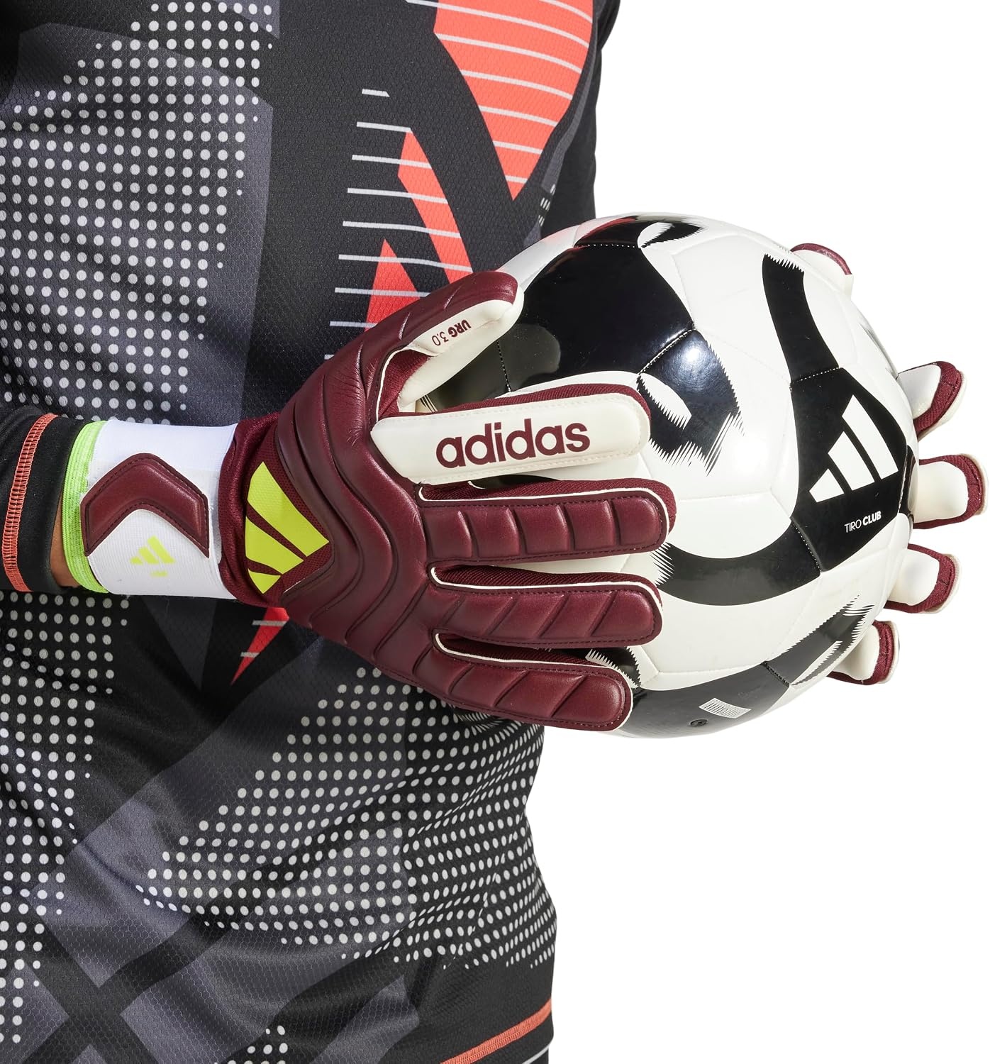 image:imageAdidas Copa League Goalie GlovesShadow RedWhiteSolar Yellow