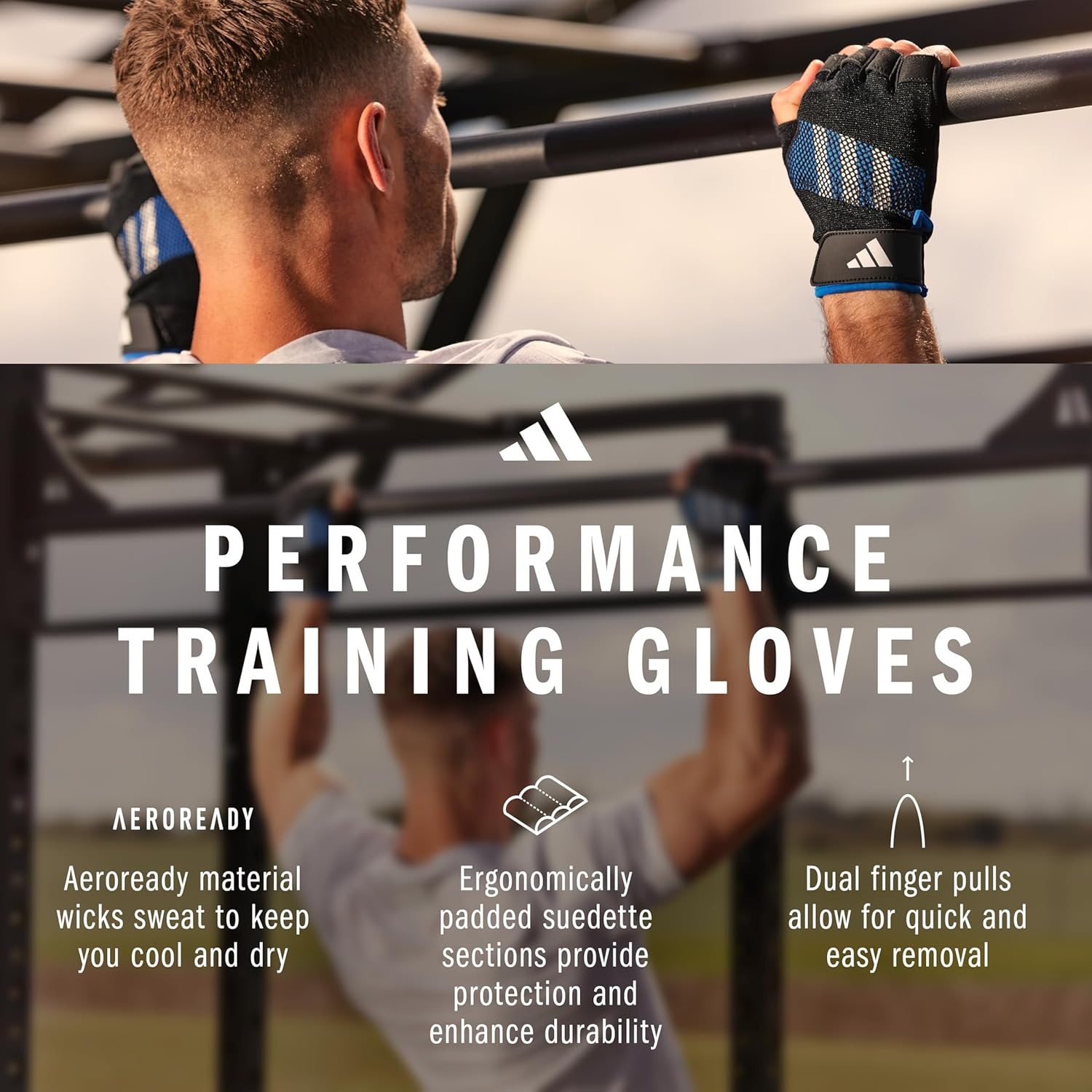 image:imageAdidas Performance Weightlifting Gloves Fingerless Aeroready Workout GlovesXLarge