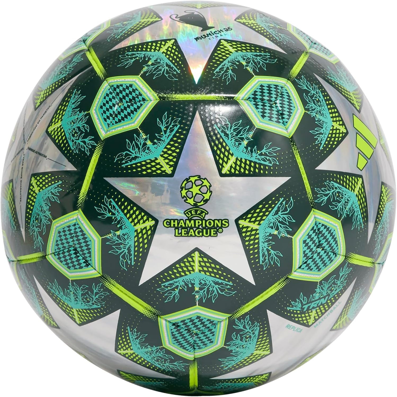 image:imageAdidas UEFA Champions League Soccer BallMulticolorShadow GreenSolar SlimeTraning