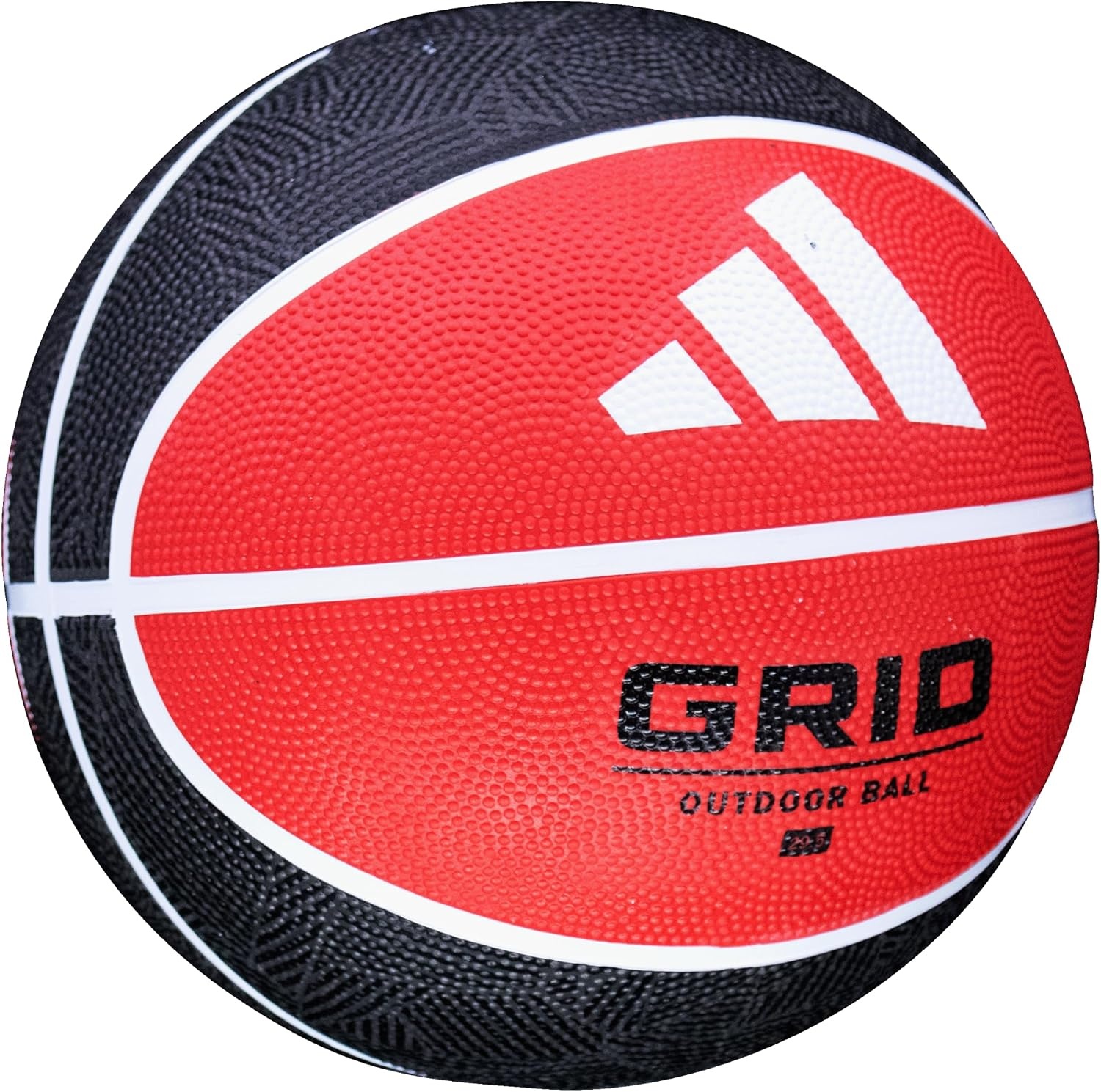 image:imageadidas Grid Recreational Rubber Basketball Durable for Outdoor amp Indoor PlayBlackRed