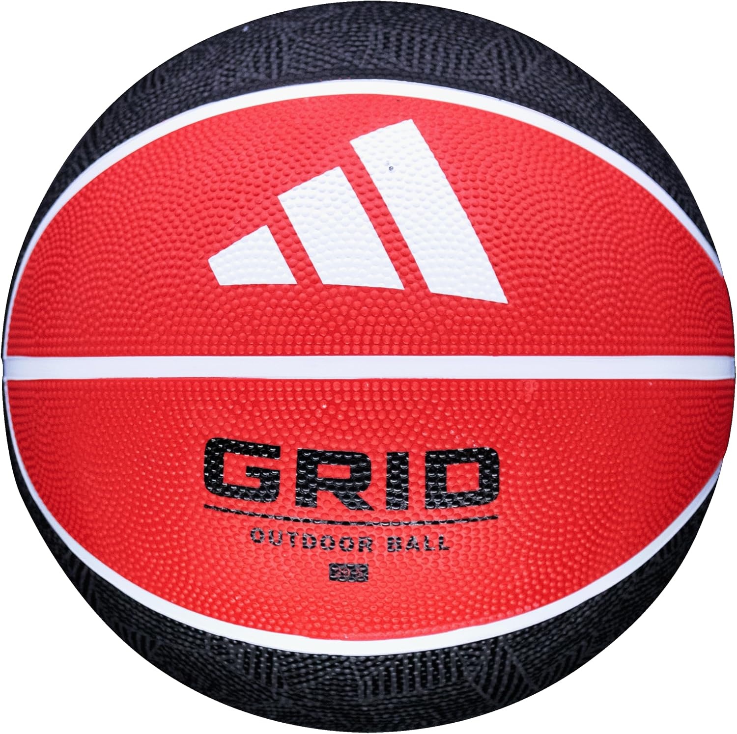 image:imageadidas Grid Recreational Rubber Basketball Durable for Outdoor amp Indoor PlayBlackRed