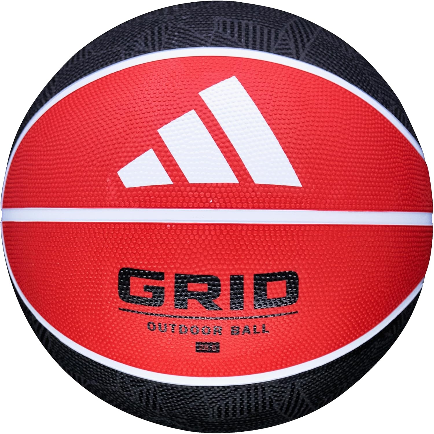 image:imageadidas Grid Recreational Rubber Basketball Durable for Outdoor amp Indoor PlayBlackRed