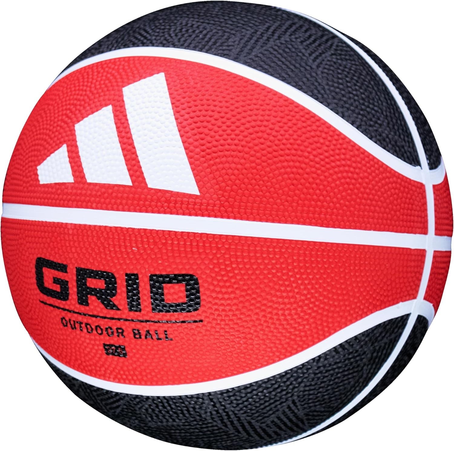 image:imageadidas Grid Recreational Rubber Basketball Durable for Outdoor amp Indoor PlayBlackRed