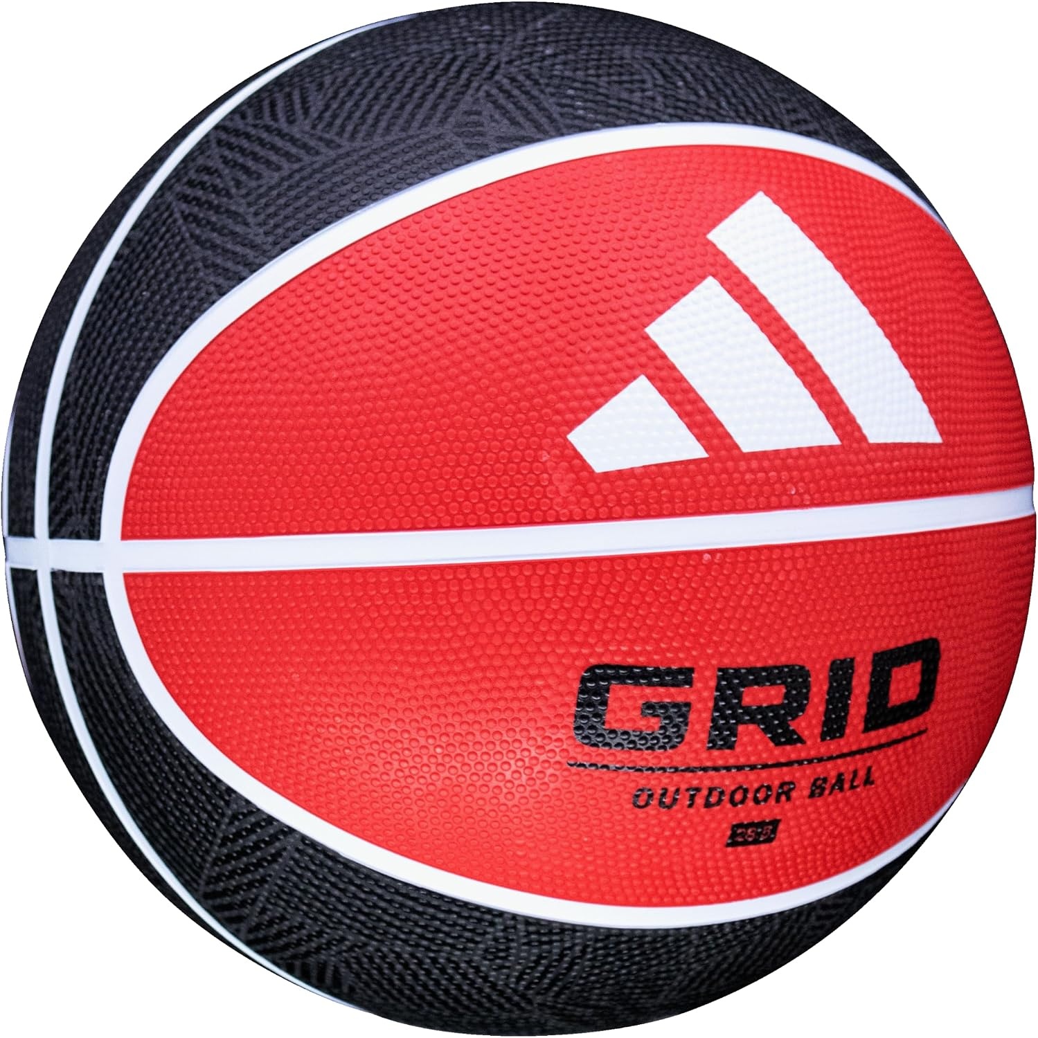 image:imageadidas Grid Recreational Rubber Basketball Durable for Outdoor amp Indoor PlayBlackRed