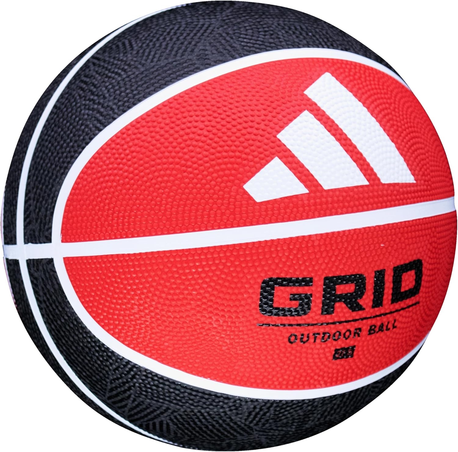 image:imageadidas Grid Recreational Rubber Basketball Durable for Outdoor amp Indoor PlayBlackRed