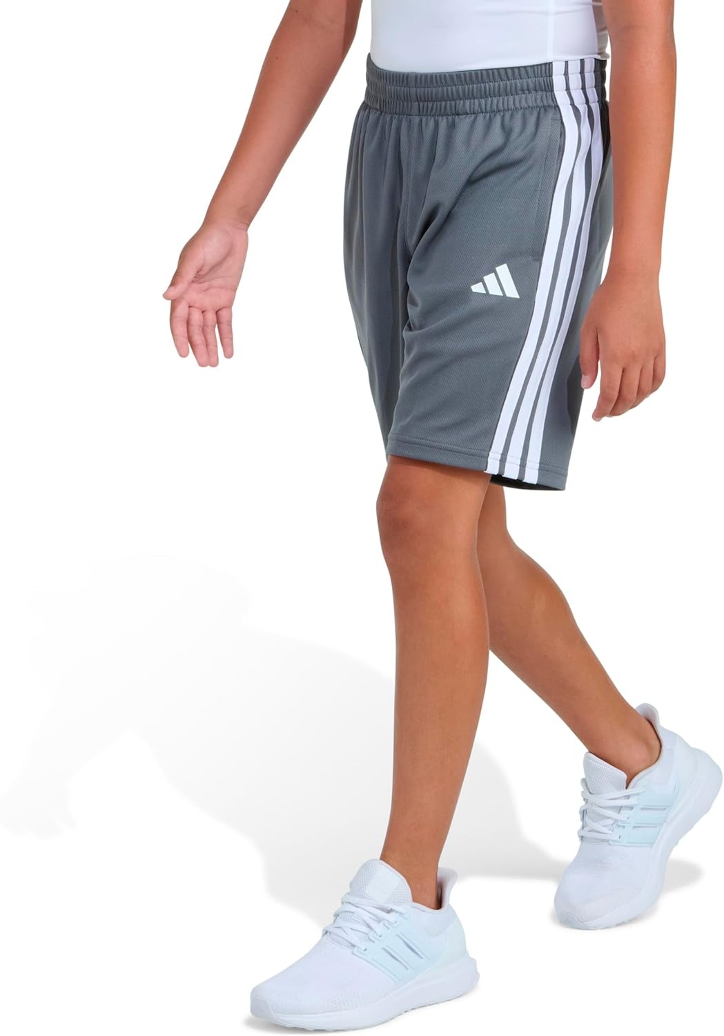 image:imageadidas 3Stripe Mesh Athletic ShortsDark Grey