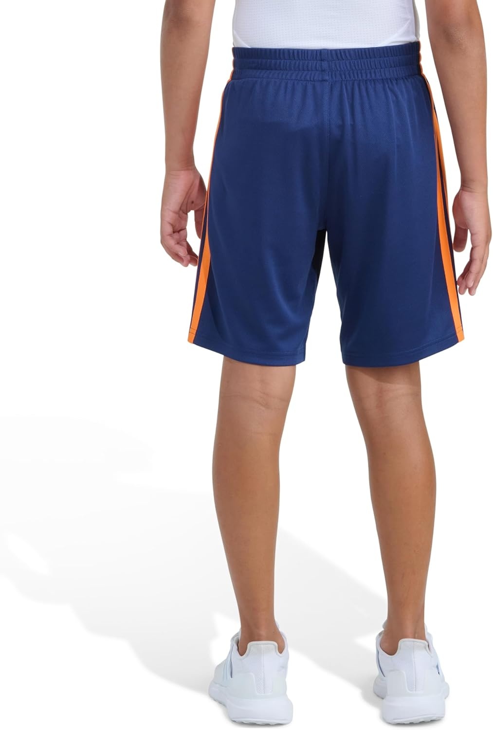 image:imageadidas 3Stripe Mesh Athletic ShortsNavy With Bright Orange