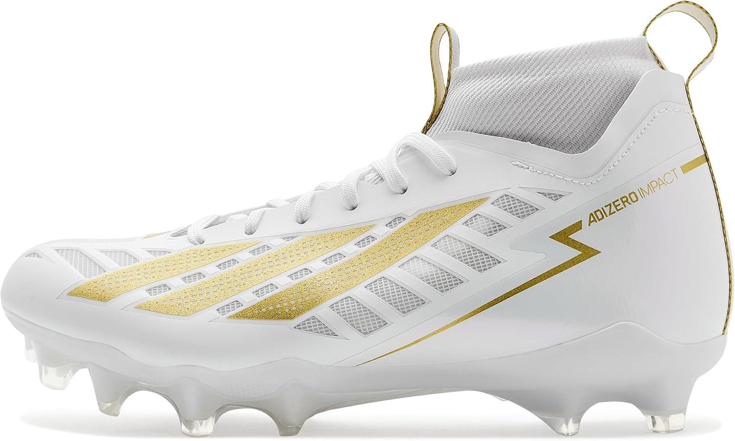 image:imageadidas Adizero Impact Ii American Football ShoesWhiteGold MetallicWhite