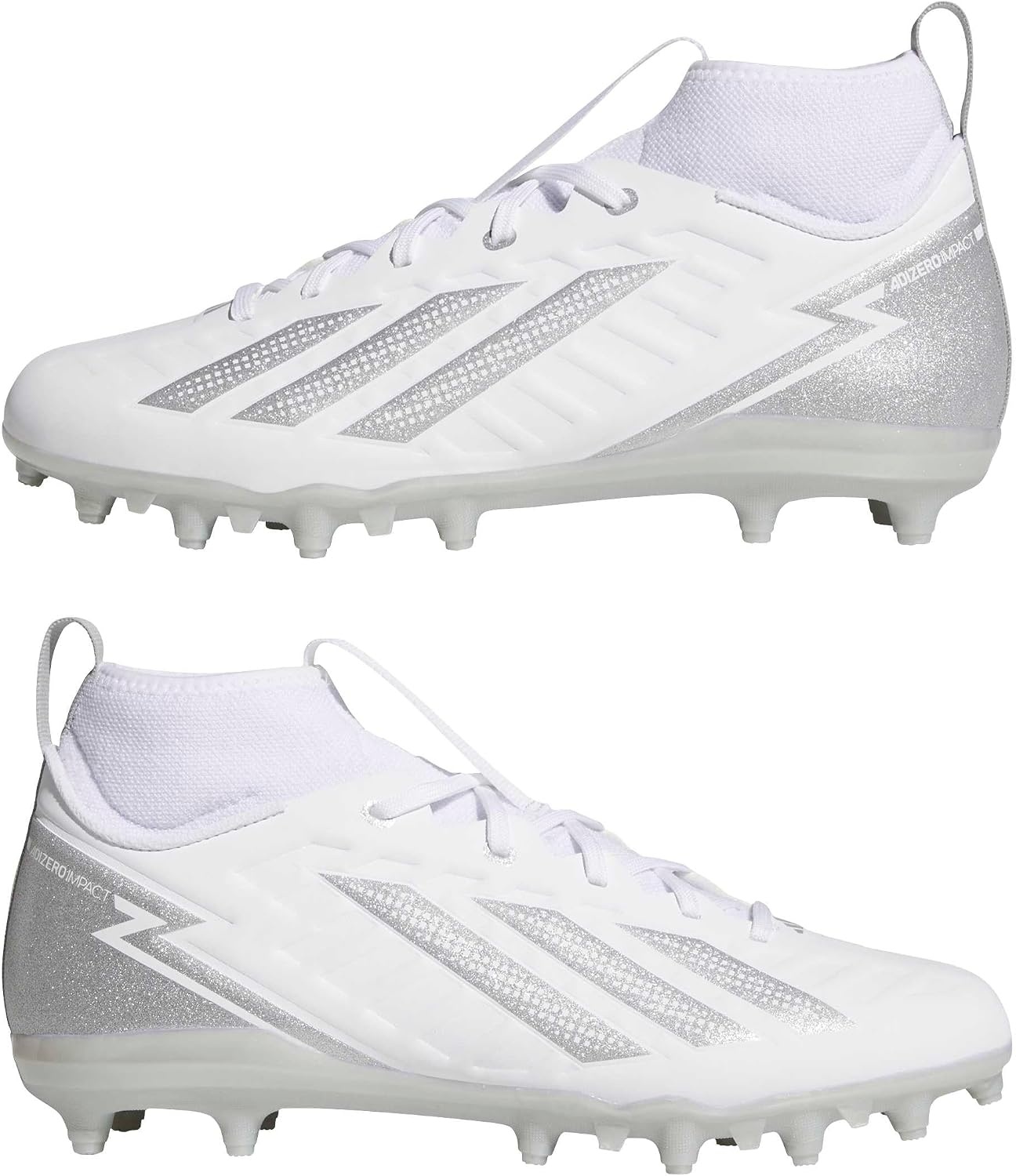 image:imageadidas Adizero Impact2 II American Football ShoesWhiteSilver MetallicWhite