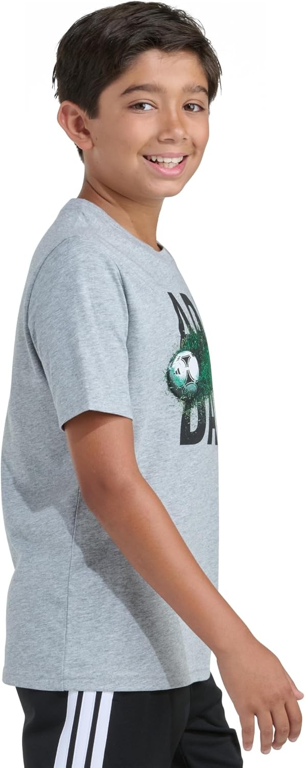 image:imageadidas Baby Boys Short Sleeve Soccer Motion Heather TeeMedium Grey Heather