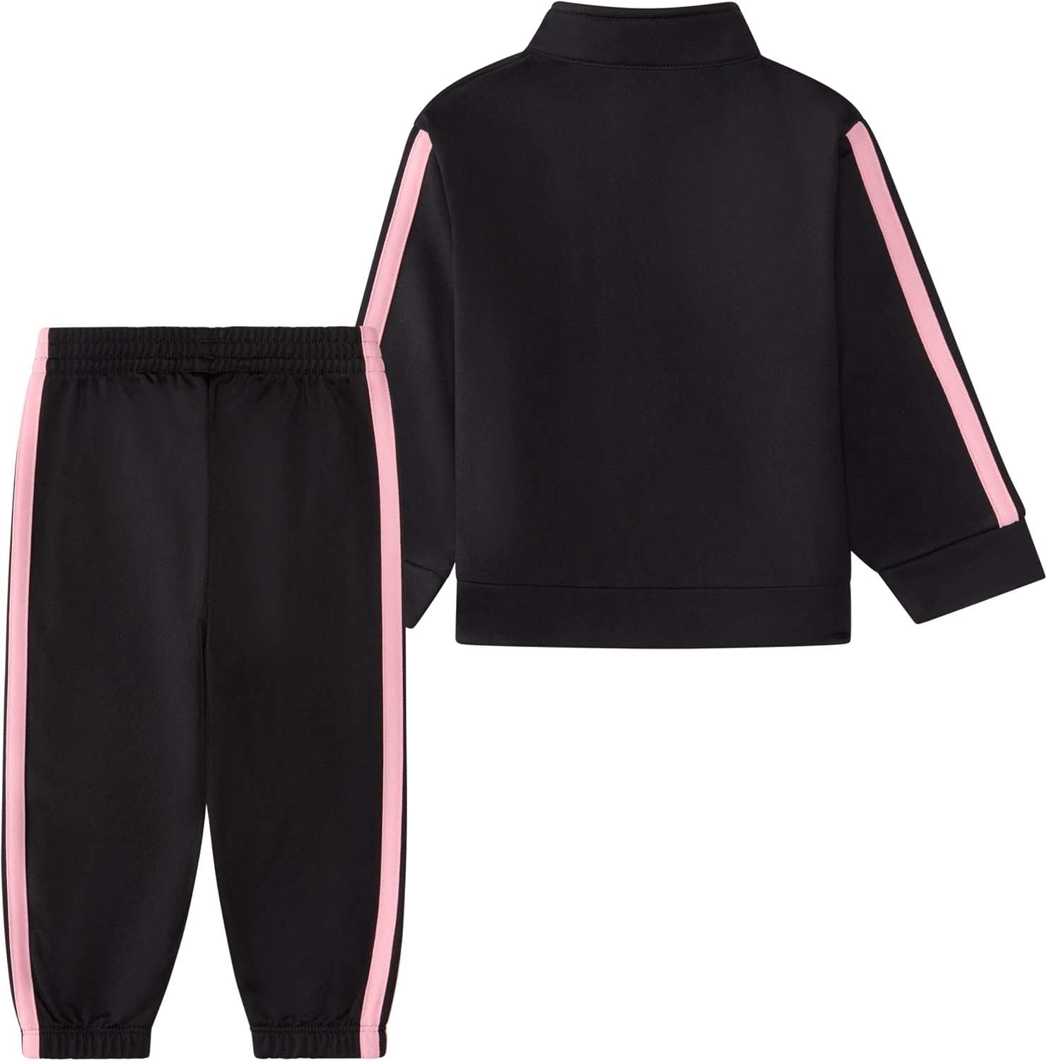 image:imageadidas Baby Girls Zip Front Classic Tricot Jacket and Joggers SetBlackLight Pink