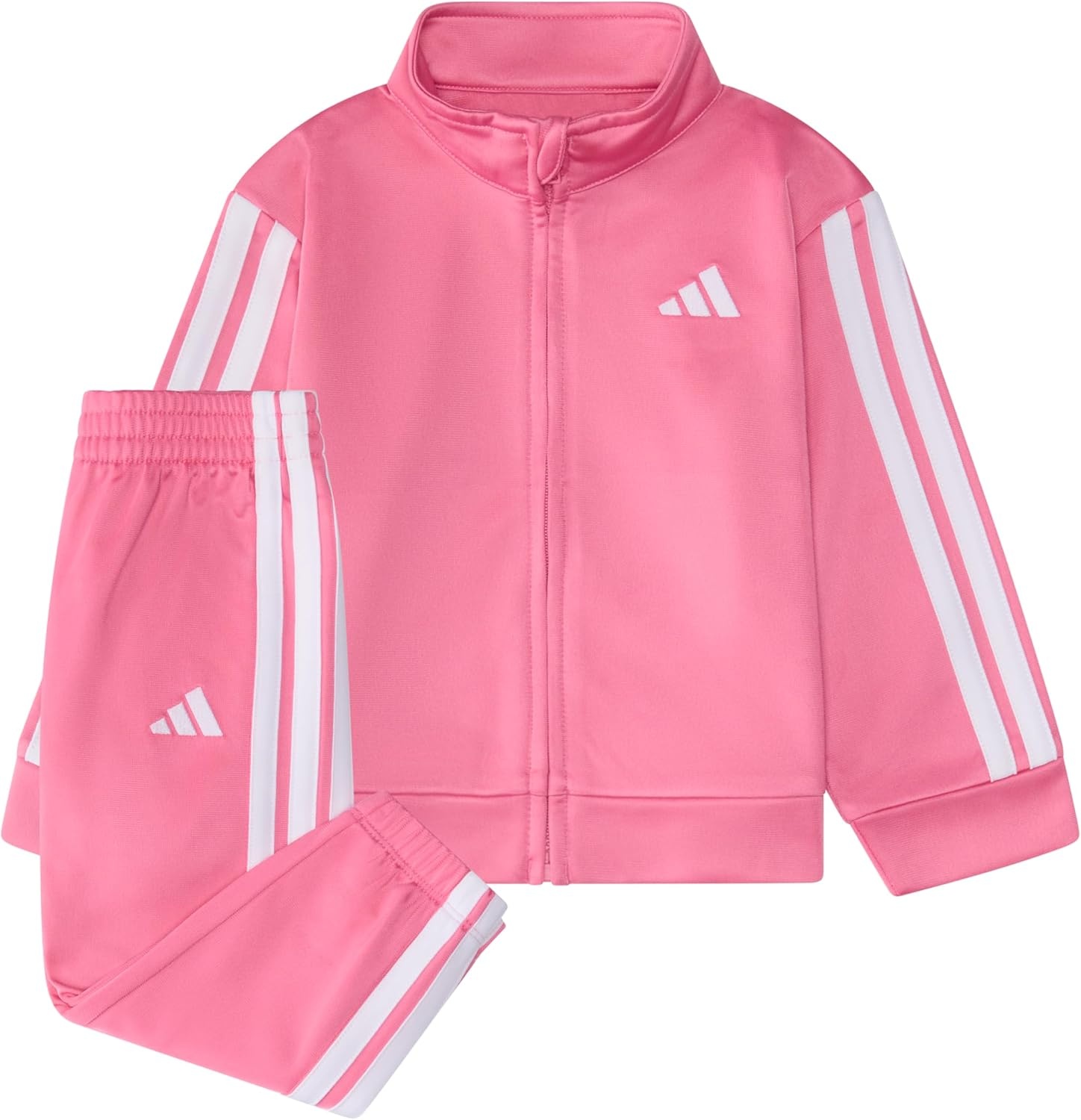 image:imageadidas Baby Girls Zip Front Classic Tricot Jacket and Joggers SetPink