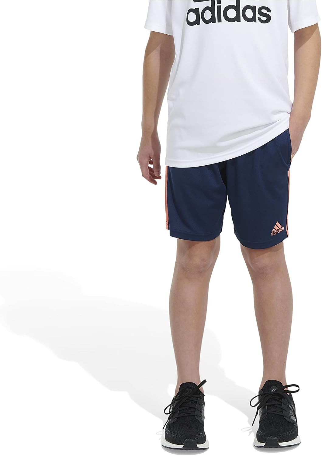image:imageadidas Boys Classic 3Stripes ShortsCollegiate Navy With Orange