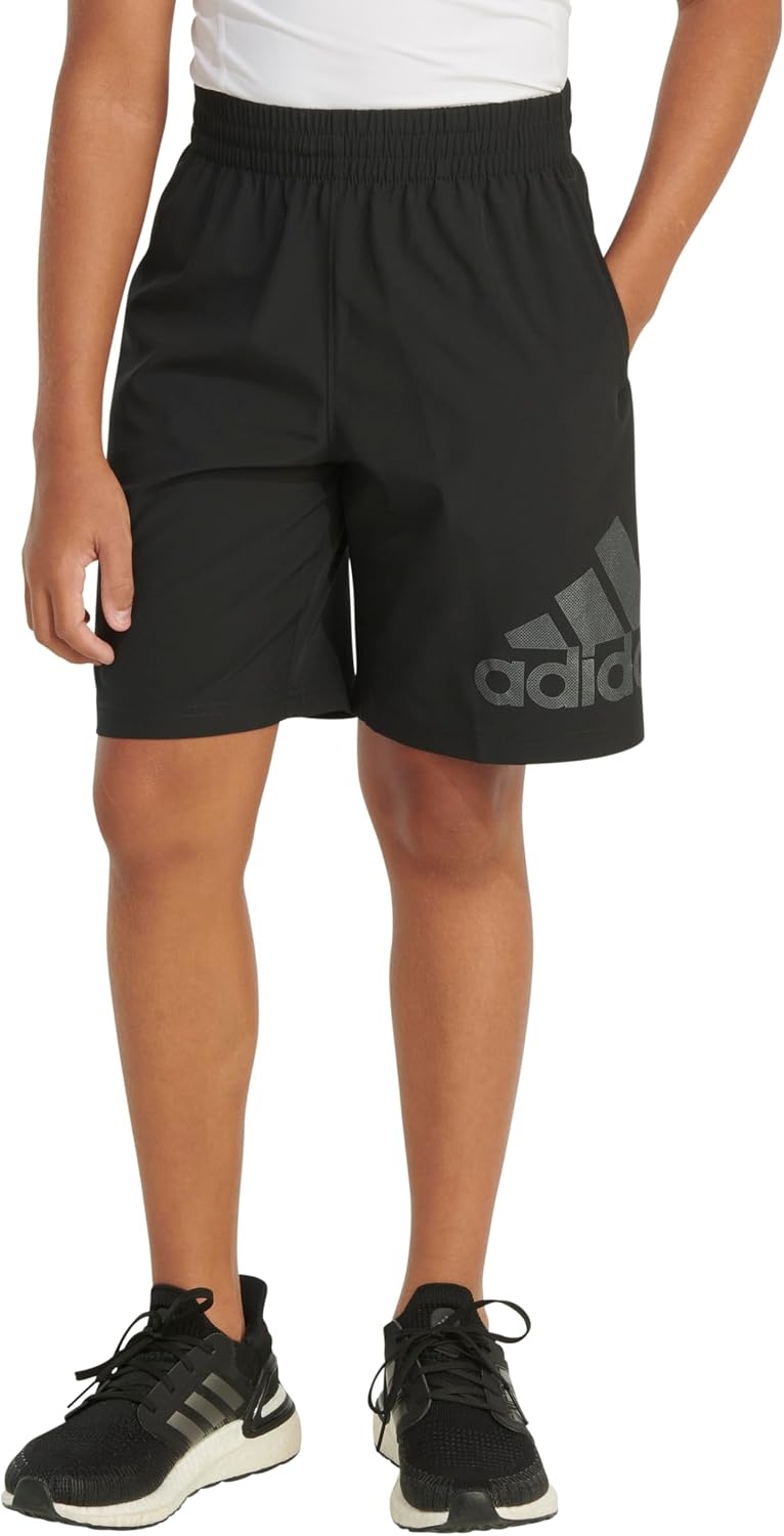 image:imageadidas Boys Elastic Waistband Essential Woven Sportswear ShortsBlackBlack