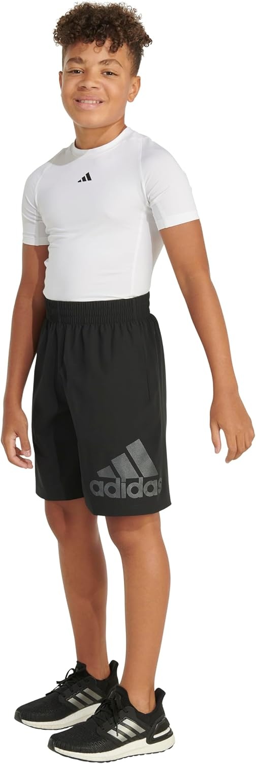 image:imageadidas Boys Elastic Waistband Essential Woven Sportswear ShortsBlackBlack