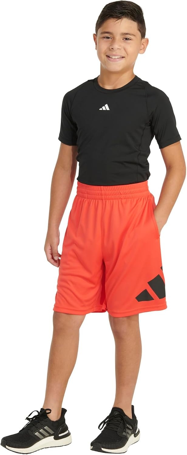 image:imageadidas Boys Elastic Waistband Essential Woven Sportswear ShortsBright Red