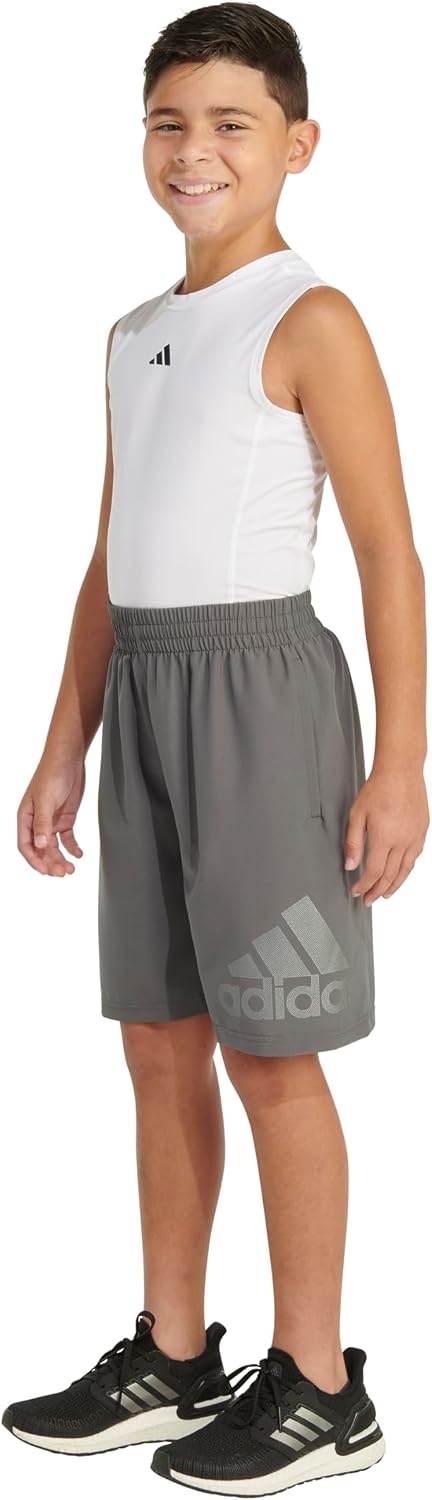 image:imageadidas Boys Elastic Waistband Essential Woven Sportswear ShortsDark Grey