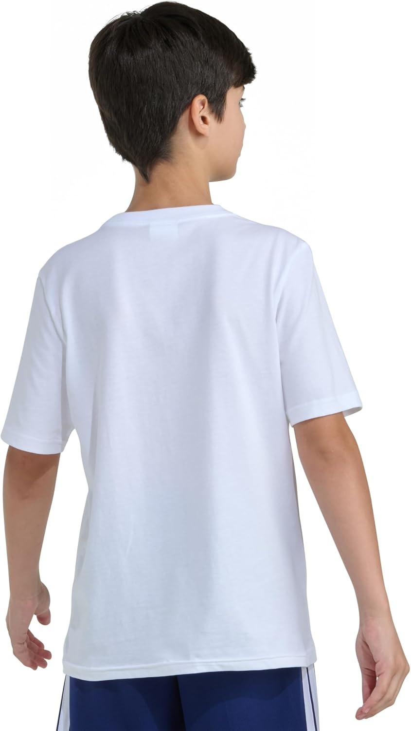 image:imageadidas Boys Short Sleeve Soccer Drip Tee White with Blue L1416
