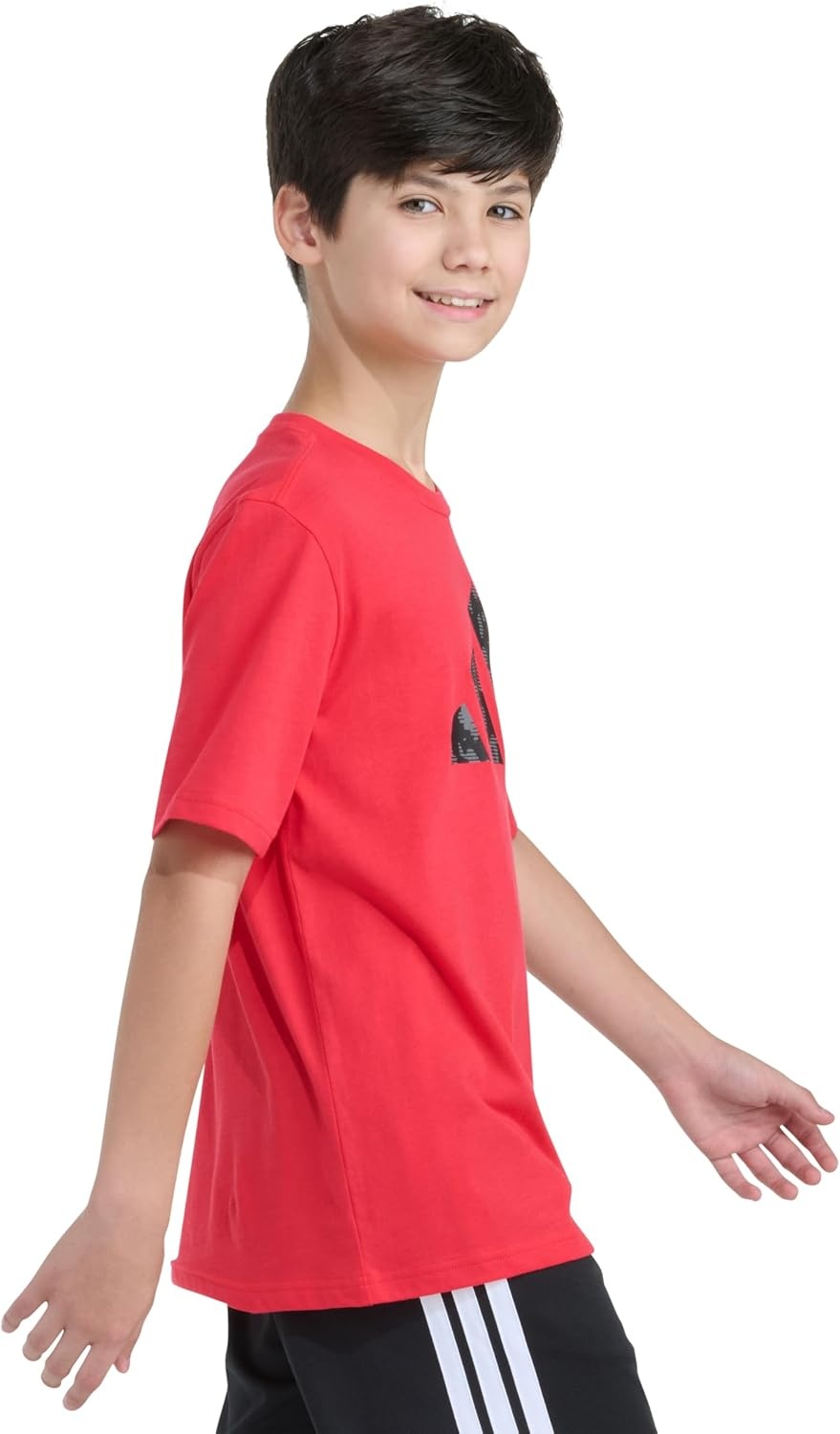 image:imageadidas Boys Short Sleeve TShirt Camouflage Logo TeePure Ruby