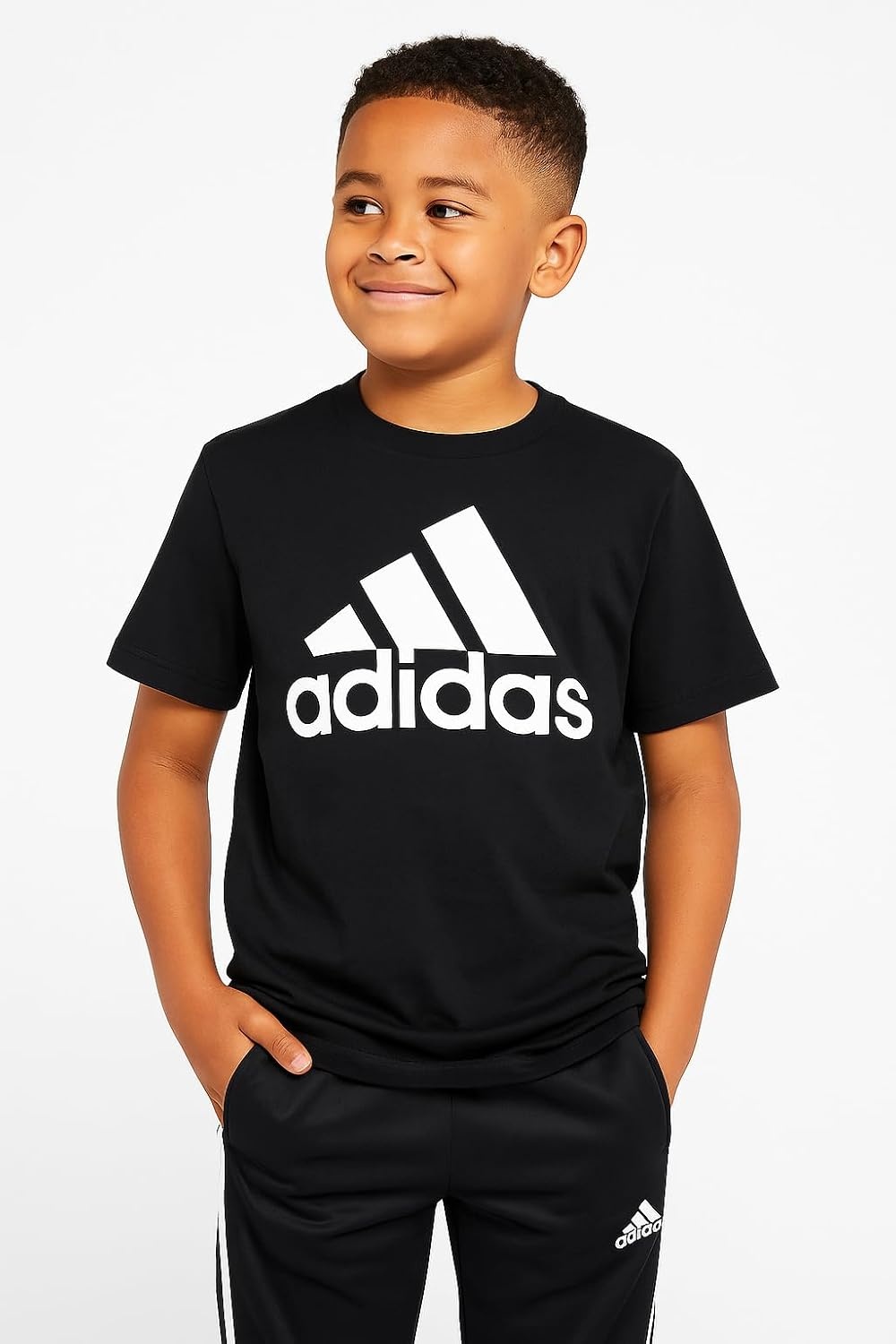 image:imageadidas Boys Short Sleeve World Cup Two Color Logo TeeBlack Core