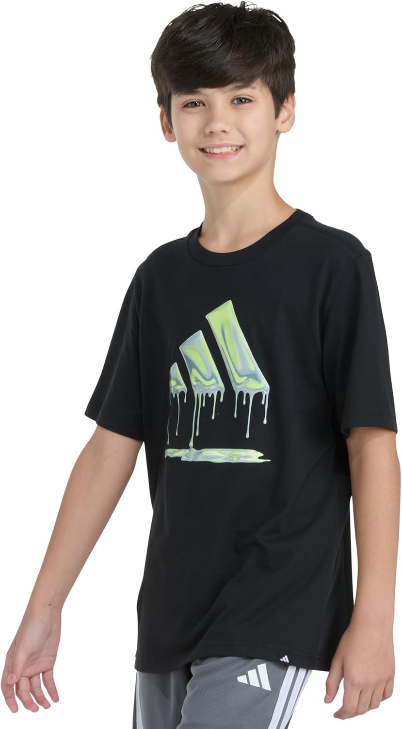 image:imageadidas Boys Short Sleeve World Cup Two Color Logo TeeBlack With Green
