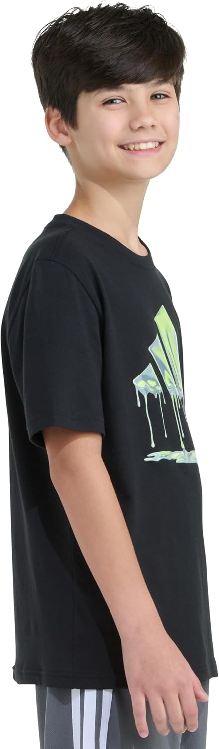 image:imageadidas Boys Short Sleeve World Cup Two Color Logo TeeBlack With Green