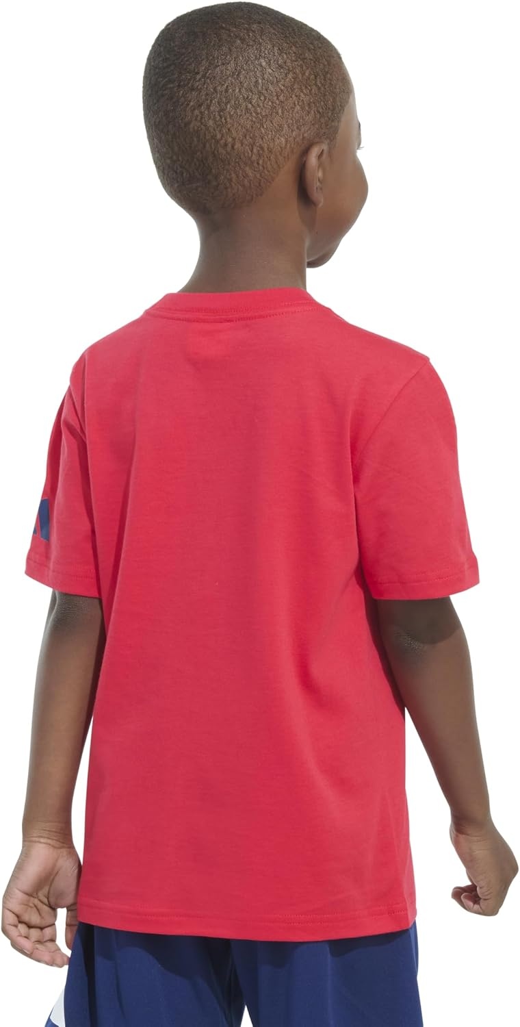 image:imageadidas Boys Short Sleeve World Cup Two Color Logo TeeRedNavy