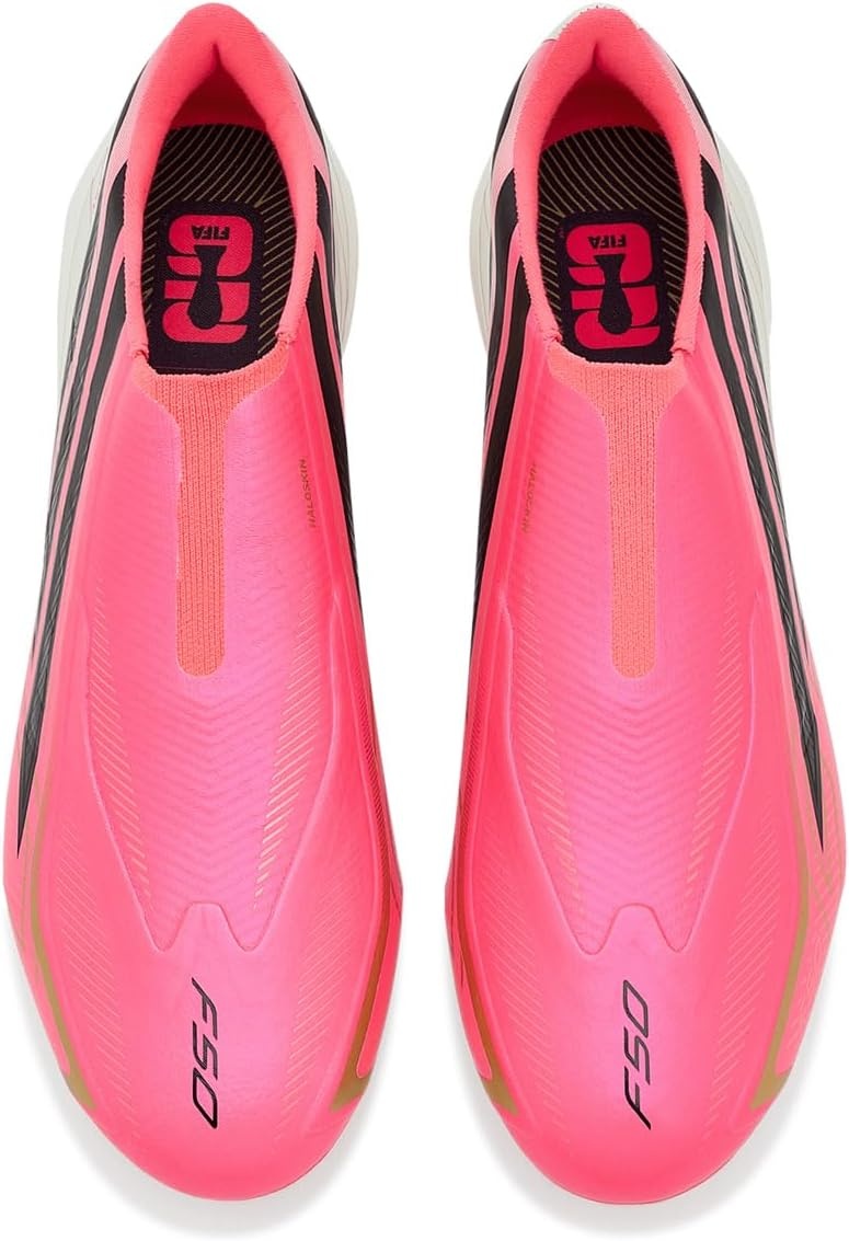image:imageadidas F50 Hyperfast League Laceless Firm Ground Soccer CleatsSolar TurboCore BlackGold Metallic