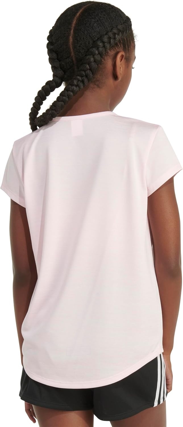 image:imageadidas Girls Short Sleeve Scoop Neck Tee TShirtClear Pink Heather