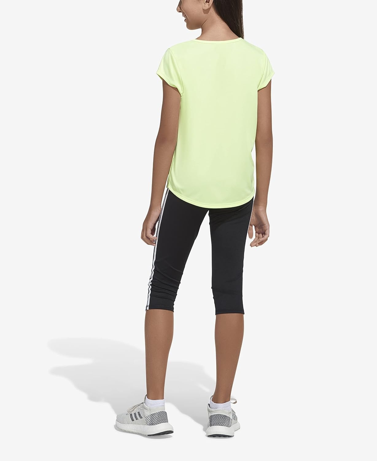 image:imageadidas Girls Short Sleeve Scoop Neck Tee TShirtHires Yellow