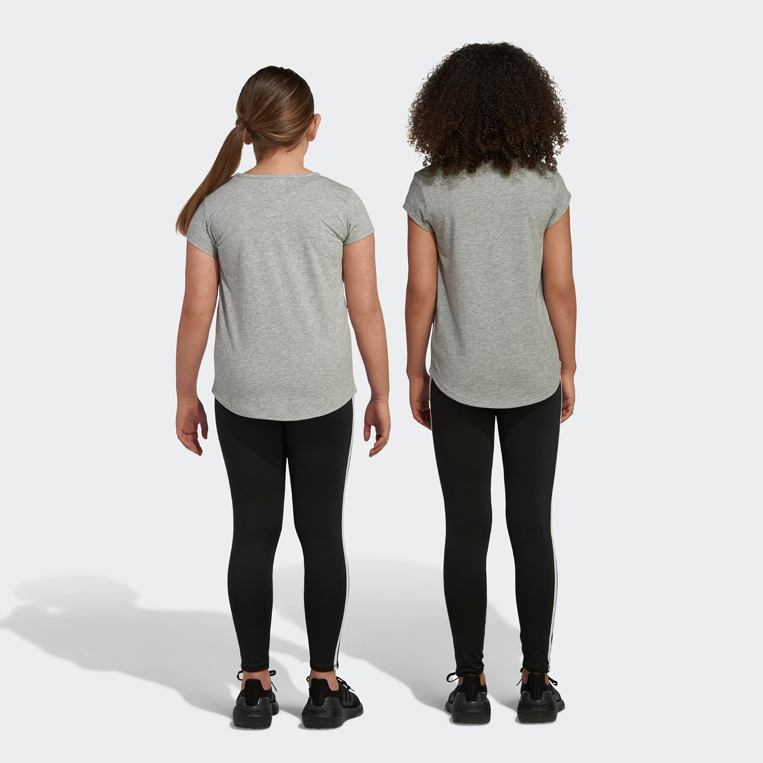 image:imageadidas Girls Short Sleeve Scoop Neck Tee TShirtMedium Grey Heather