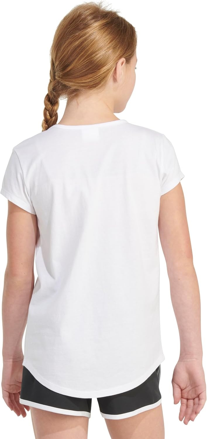 image:imageadidas Girls Short Sleeve Scoop Neck Tee TShirtWhite Floral