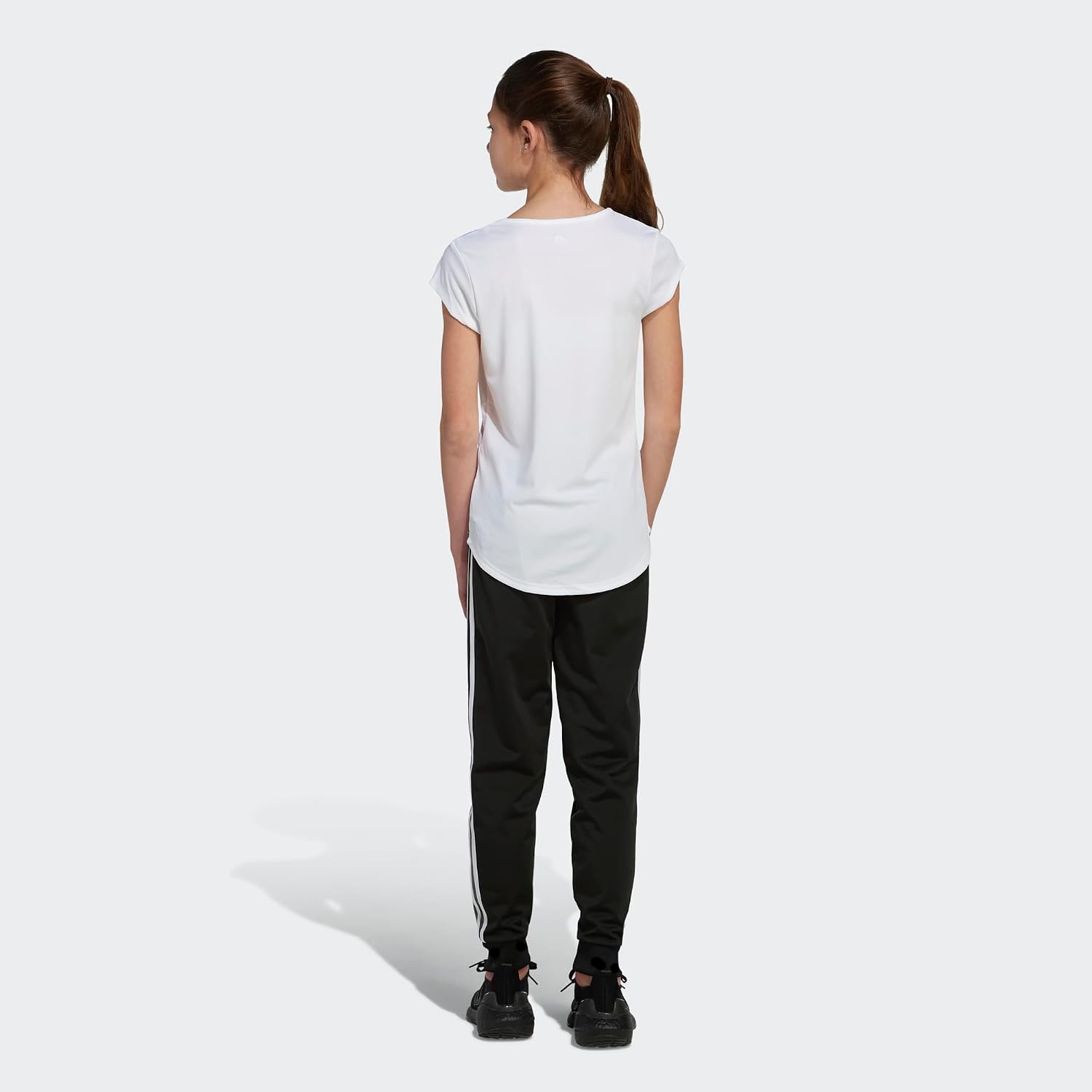 image:imageadidas Girls Short Sleeve Scoop Neck Tee TShirtWhite Rainbow Foil