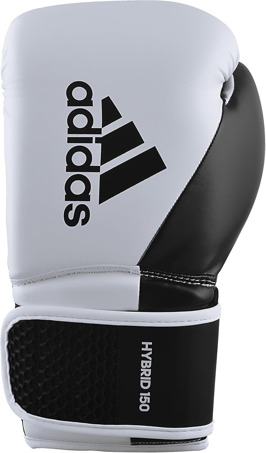 image:imageadidas Hybrid 150 Boxing Gloves Leather Training Boxing Gloves for Men amp Women Kickboxing Heavy Bag MMA amp Workout Gloves Available in 10 12 14 16 oz BlackWhite WhiteBlackWHITE BLACK