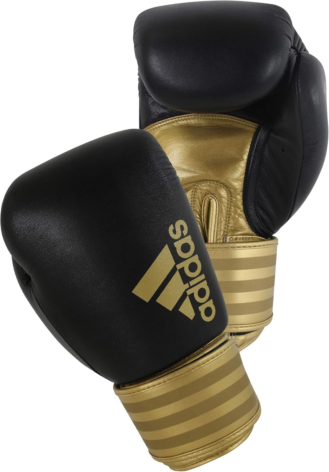 image:imageadidas Hybrid 200 Leather Boxing and Kickboxing Gloves for Women amp MenBLACKGOLD