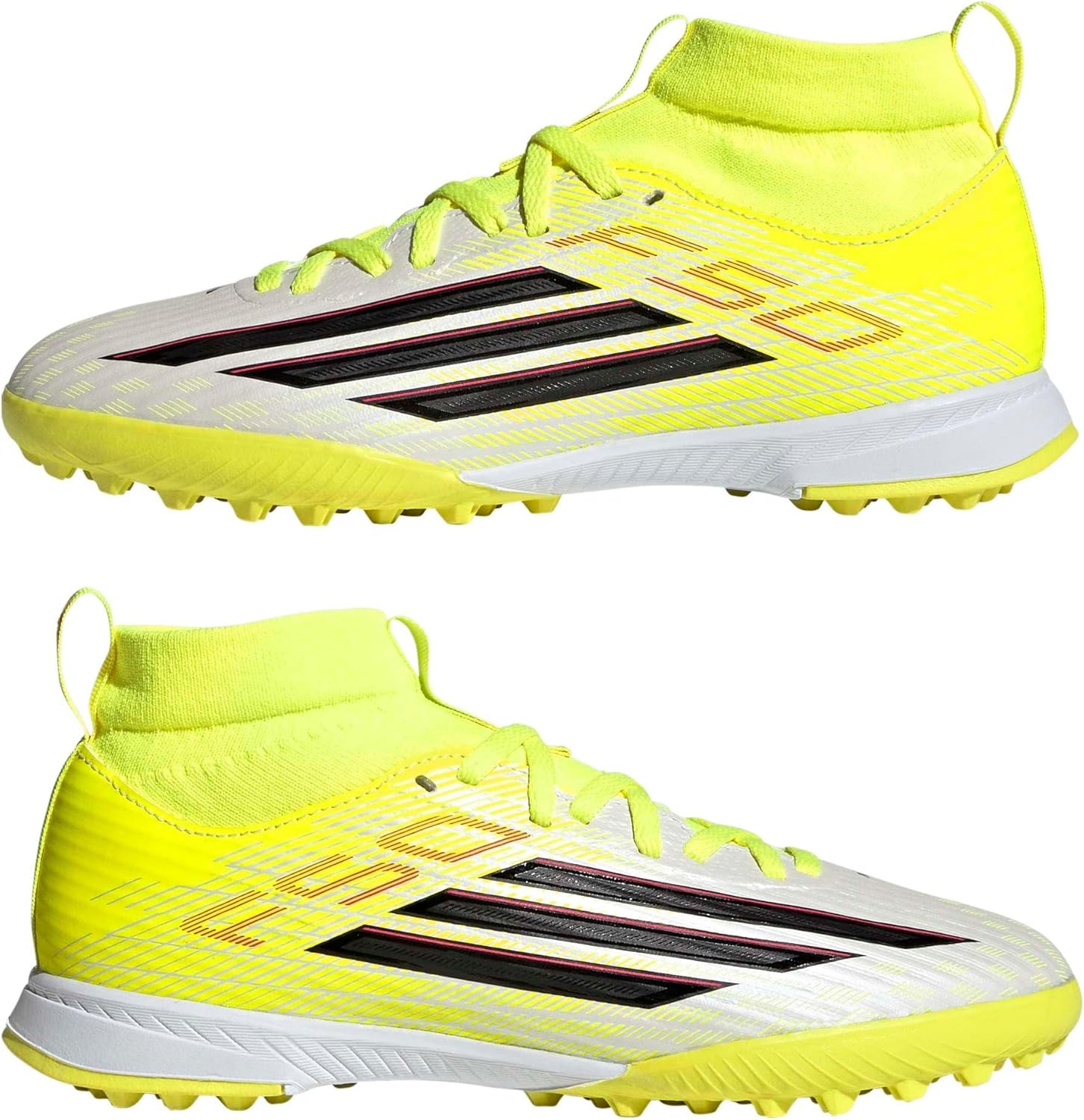 image:imageadidas Kids F50 League Mid Cut Turf FootballTeam Solar YellowBlackLucid Red